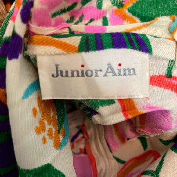Vtg Junior Aim Juniors Colorful Floral Tropical Retro Cut Out Back Maxi Dress S* - Picture 6 of 10